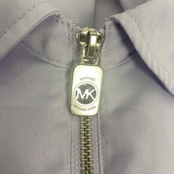 Michael Kors Half Zip Women's Lavender Roll sleeve Blouse Pockets Size L Used - Picture 8 of 16